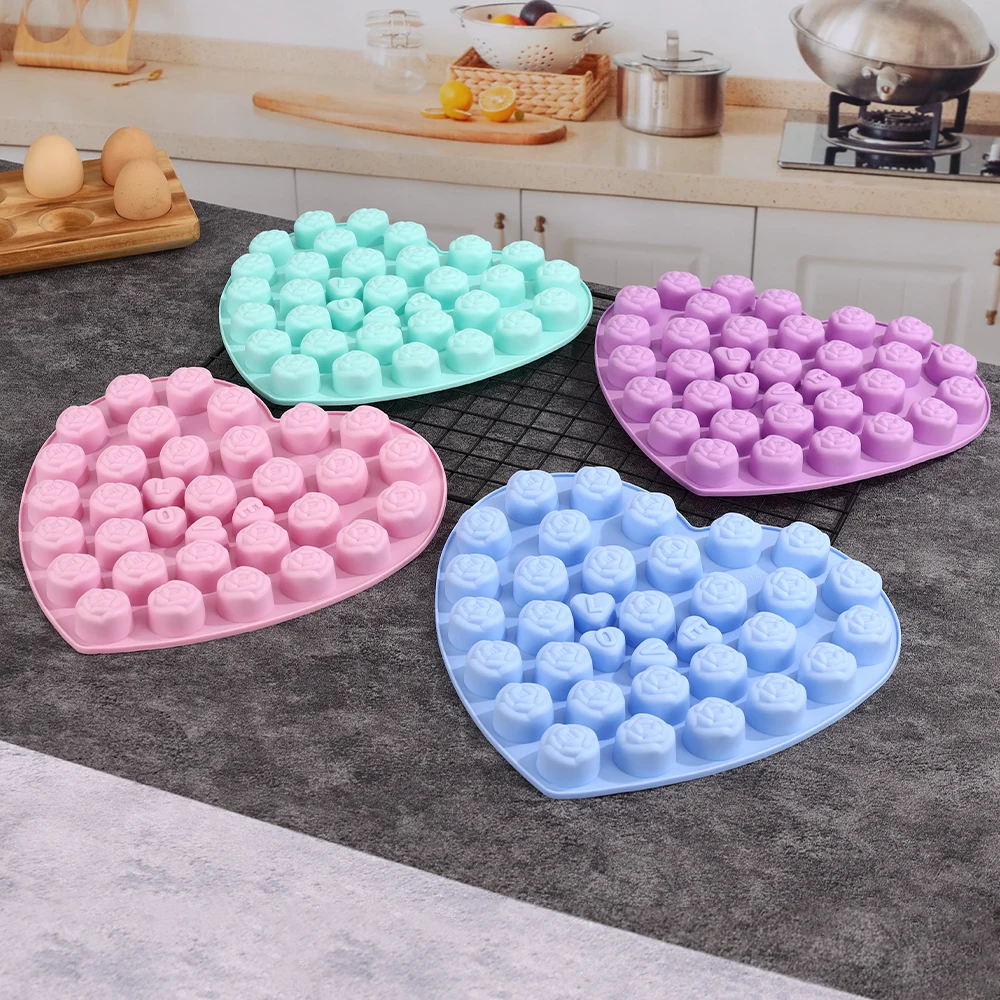 Heart Shape Silicone Molds Nonstick Chocolate Candy Molds Silicone