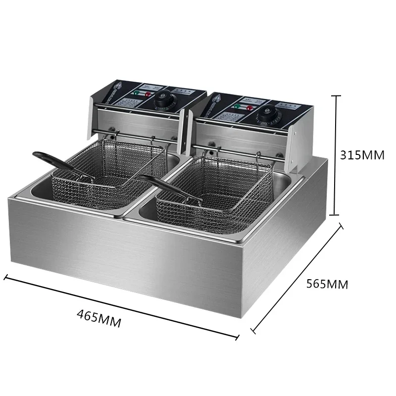Oven Fryer Double Cylinder Electric Fryer 220V/5000W Fried Chicken French Fries