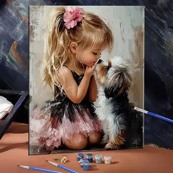 Disney da colorare con i numeri Trilli dipinto su tela loto pittura a olio digitale rana cartone animato acrilico decorazioni per la casa regalo fatto a mano