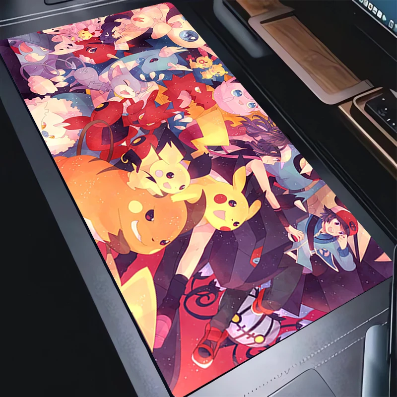 Computer Mouse Pad P-Pokemon Raichu Anime Mousepad Keyboard Accessories Large Rubber MousePads Laptop Extended Kawaii Desk Mat 2
