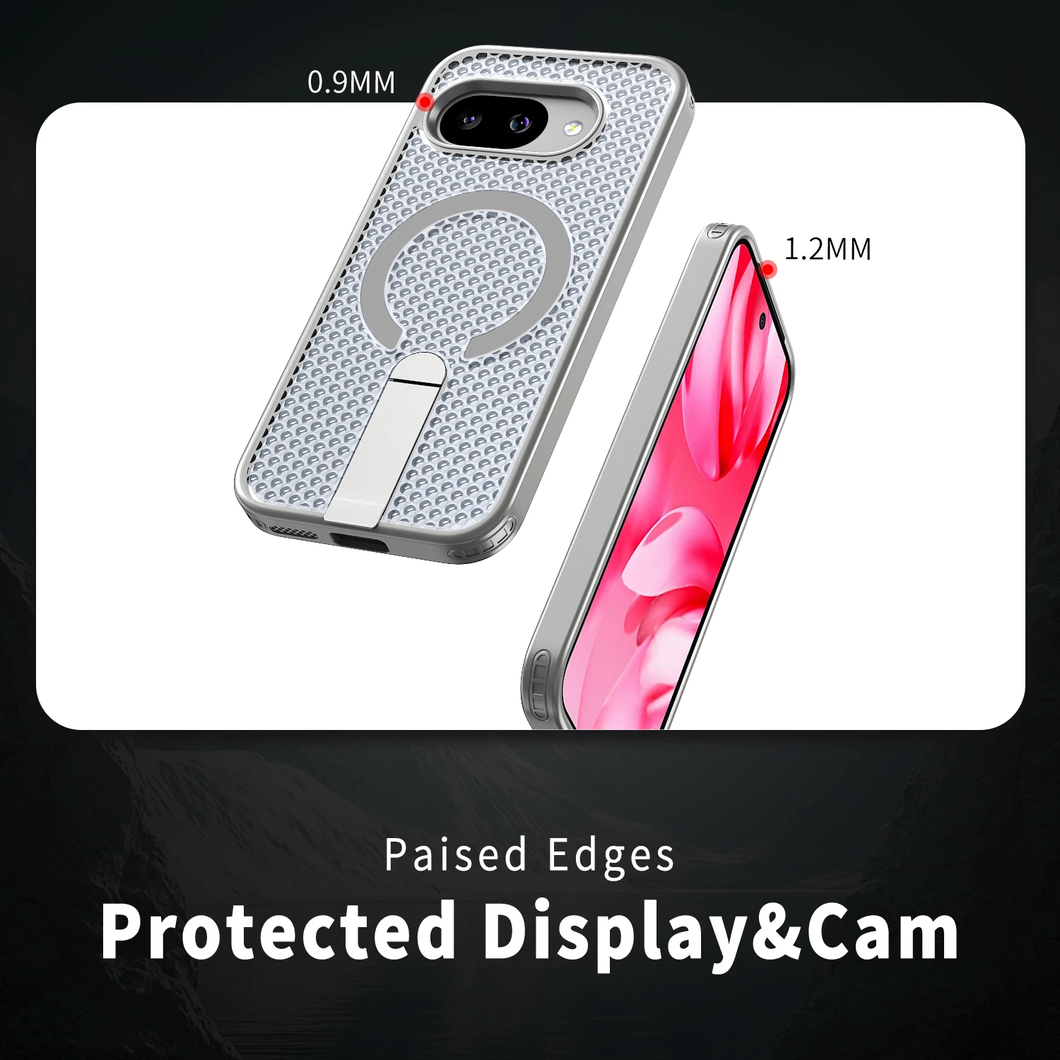 Magnetic Armor Cooling Phone Case with Heat Dissipation and Hidden Bracket