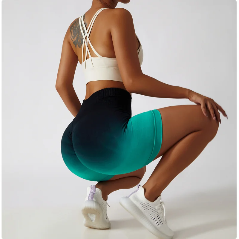 Women Seamless Gym Shorts Hanging Dye High Waist Peach Hip Lift Yoga Sports Tight Shorts Fitness Running Cycling for sports shorts,running shorts,yoga shorts,workout shorts,seamless shorts