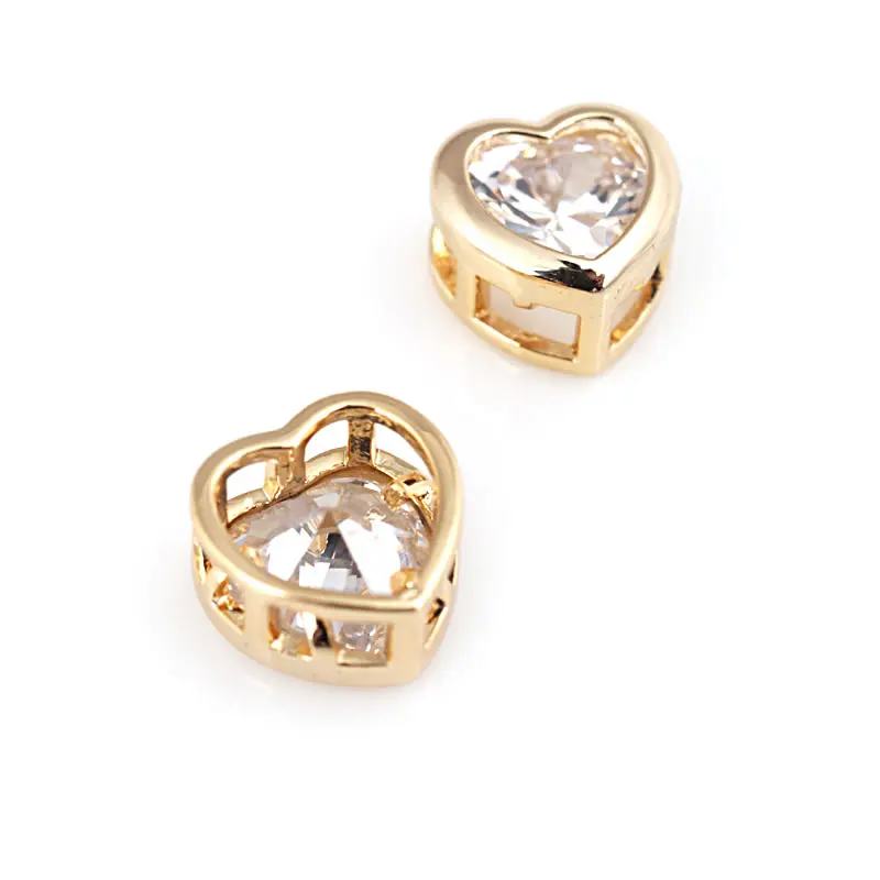 Pulsera de Abalorios de Brass de Oro 18K con Encantos de Corazón de Zirconia - details 27