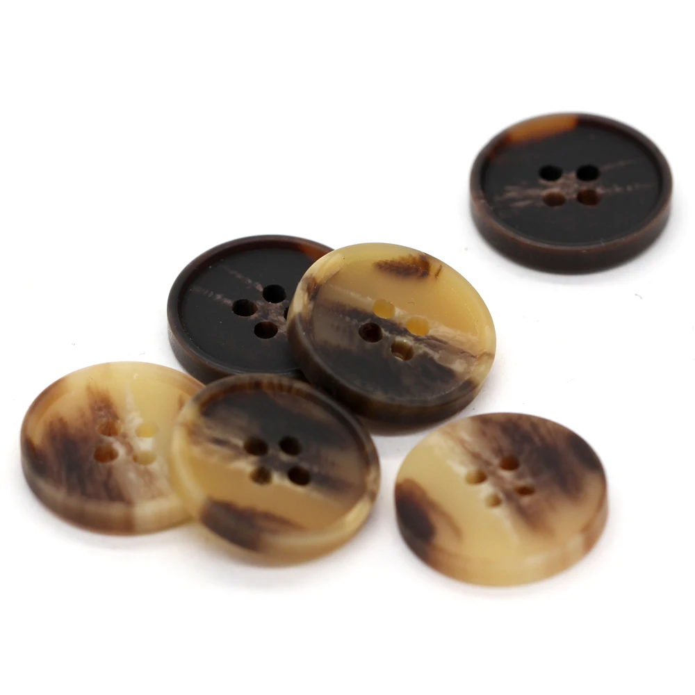 EQUBO 15/18/25/28mm Classical Women Coat Resin Horn Buttons for Clothing Fashion Suit Blazer Windbreaker Sewing Buttons for DIY 2