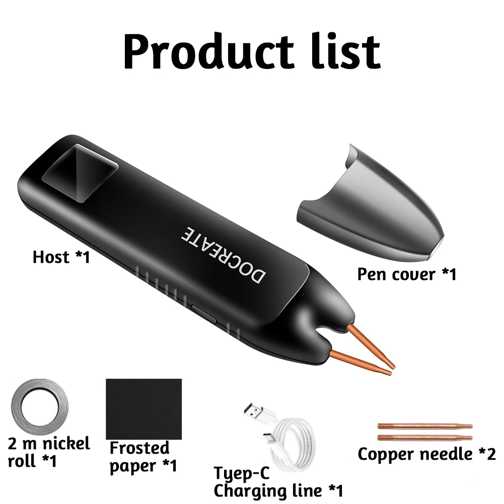 Handheld Spot Welder Machine 99 Gear Adjustable Spot Welding Tool Kit 1.3in Color Screen for 18650 Battery Welding Nickel Sheets 5