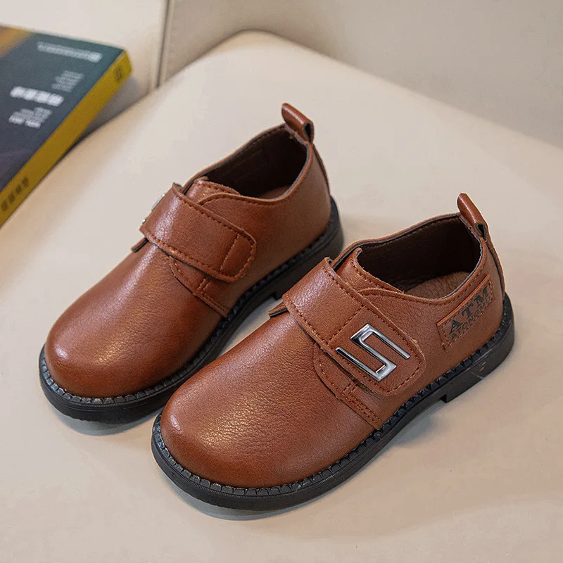 Black Leather Kids Formal Shoes for Boys