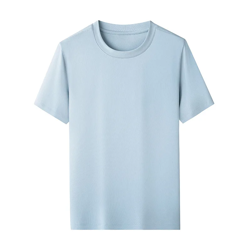 Luxury 100% Pima Cotton White T-shirt for Men 2024 Summer New Short Sleeved Round Neck Fashion Man Clothing Plus Size 4XL Tees 2