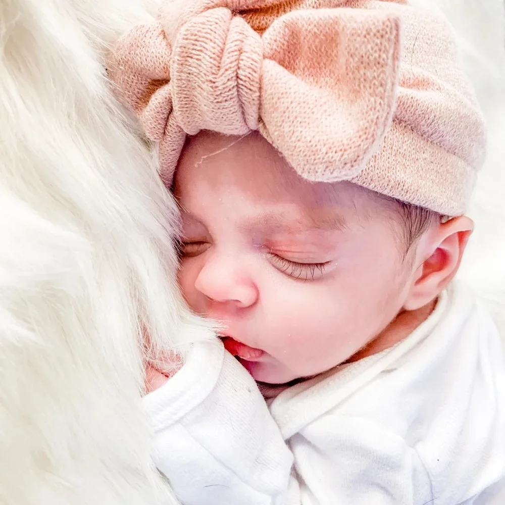 Nouveau Né Bébé Fille Souple Tête Enveloppant Grand Nœud Turban
