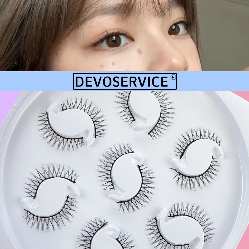 

7 Pairs Natural Thick Long Eyelashes 3D Mink Eye Lash Wispies 15mm Manga Lashes Short Reusable Dramatic False Eyelash Makeup