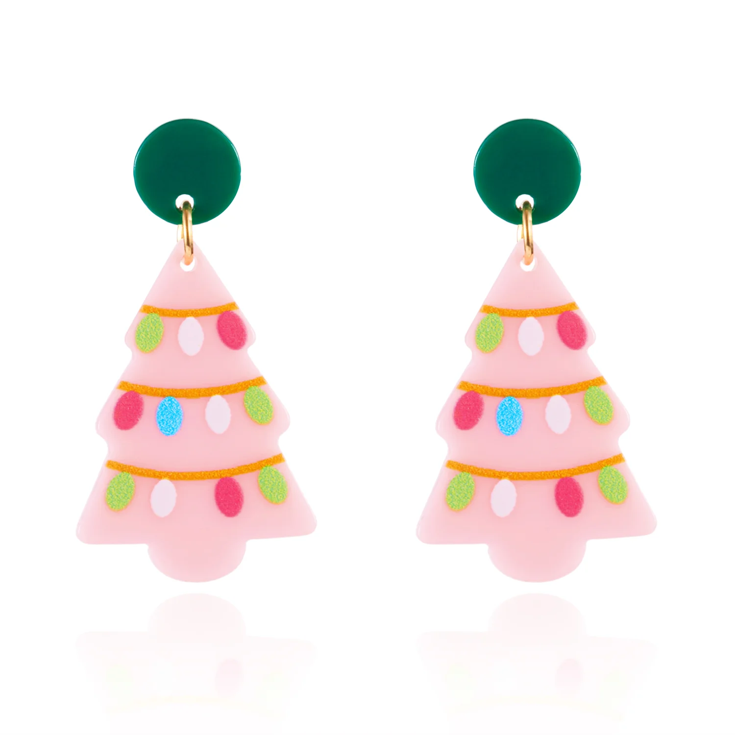 Glänzende Zirkon rosa Weihnachtsbaum Stern lange Quaste baumeln Ohrringe Ohrstecker für Frauen Kristall Schneeflocke Design Schmuck Geschenk – Detail 8
