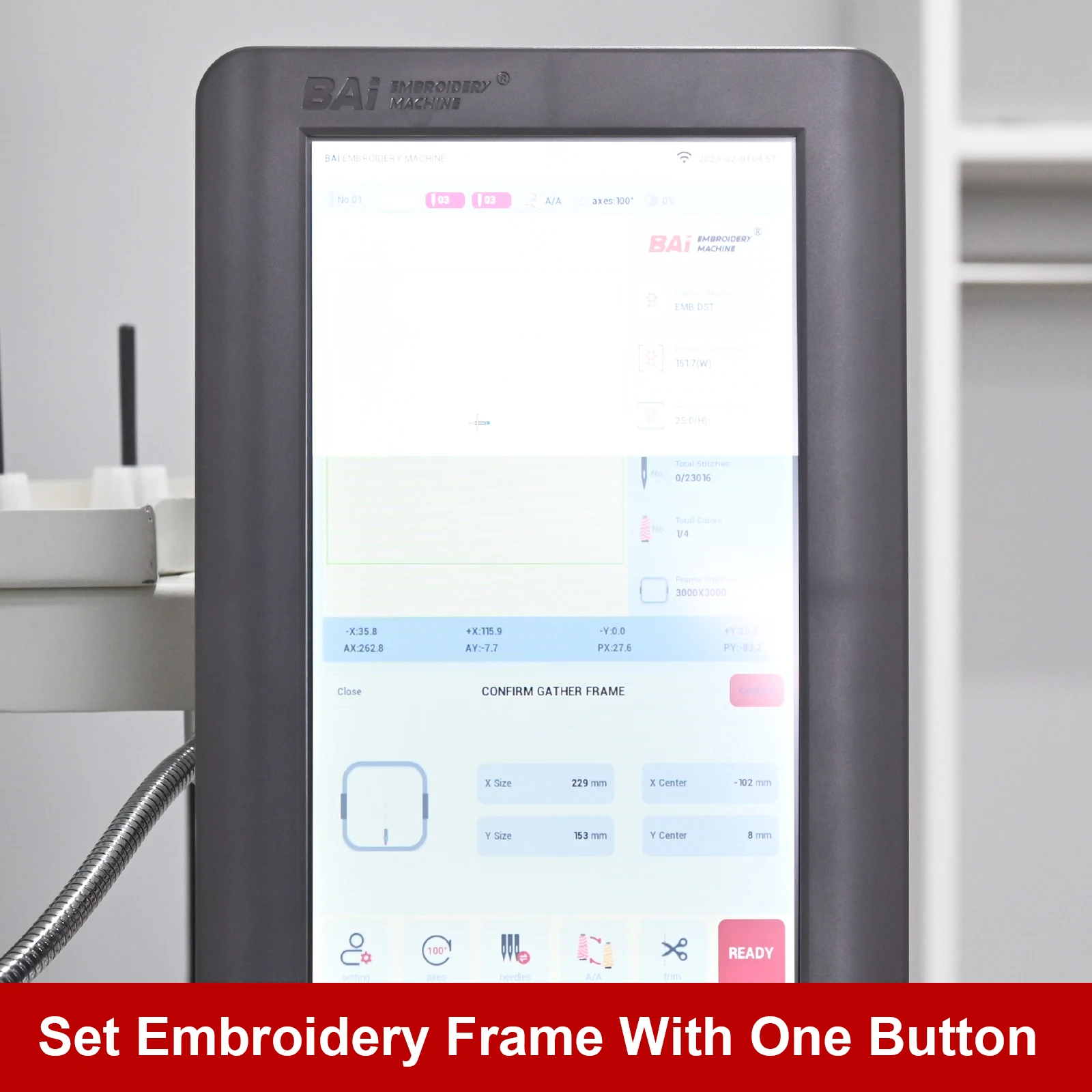 BAi VisionV22 Embroidery Machine Computerized 15 Needle Single Head