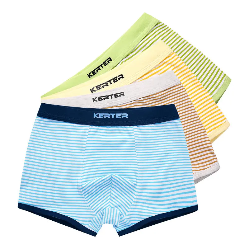 Boys Underwear 4 Pcs Children's Underwear Cartoon Cat Shorts Soft Cotton Underpants 4-16T