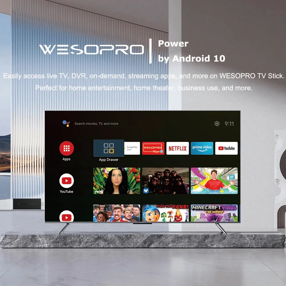 WESOPRO Android TV Stick G2 Lite Smart IPTV Dongle...