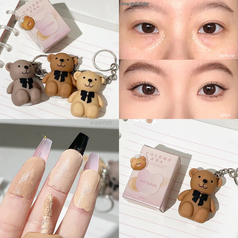 Sponge Head Concealer Liquid Concealer Makeup Concealer Waterproof Concealer Face Concealer Contour Stick Makeup Base Cream Concealer Stick Face Makeup Moisturizing Liquid Contouring Foundation Waterproof Full Cover