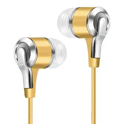 High - Fidelity Sport Earbuds with Deep Bass & In - line Microphone (Gold)