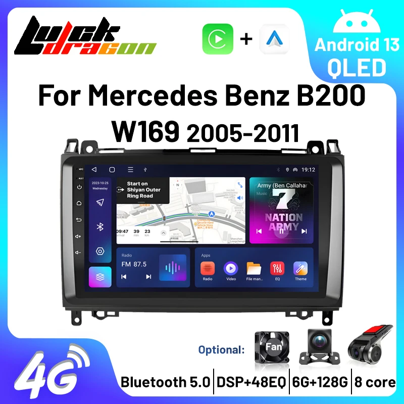 

Android 13 Car Radio Multimedia Player For Mercedes/Benz/W169 W245 W639 W906 Sprinter B160 B170 B200 TPMS DAB + OBD2 Auto GPS