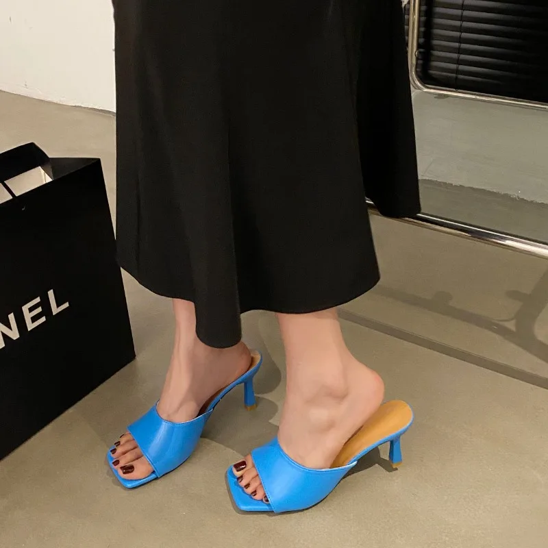 

Женские босоножки из ПУ кожи, с открытым носком, на квадратном каблуке