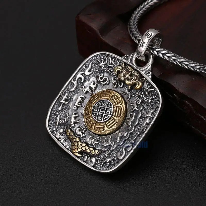 

Tag 12 Zodiac Jiugong Gossip Thai Silver Men And Women Pendant S925 Sterling Silver Jewelry Six-Word Mantra Pendant