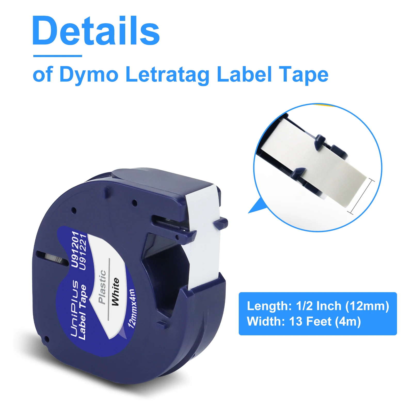 Dymo Label Printer LT-100H Labeling Machine Dymo Letratag LT100H Self Adhesive Labeller Compatible for Dymo LT Label Tapes 12mm