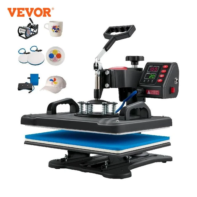 VEVOR 15 x 15 Heat Press Machine Clamshell Printer Transfer for DIY  T-shirt - AliExpress