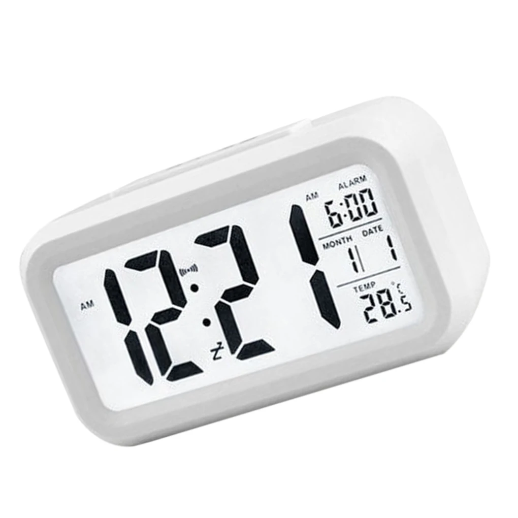 Electric Desktop Table Clock Electronic Alarm Digital Big LED Screen Desk Clock Data Time Calendar Desk Watch images - 6