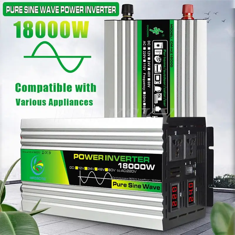 

Frequency Converter Pure Sine Wave Power Inverter 18000W DC12V 24V 8V To AC 220V 50hz 60hz Solar Car Inverter Transformer
