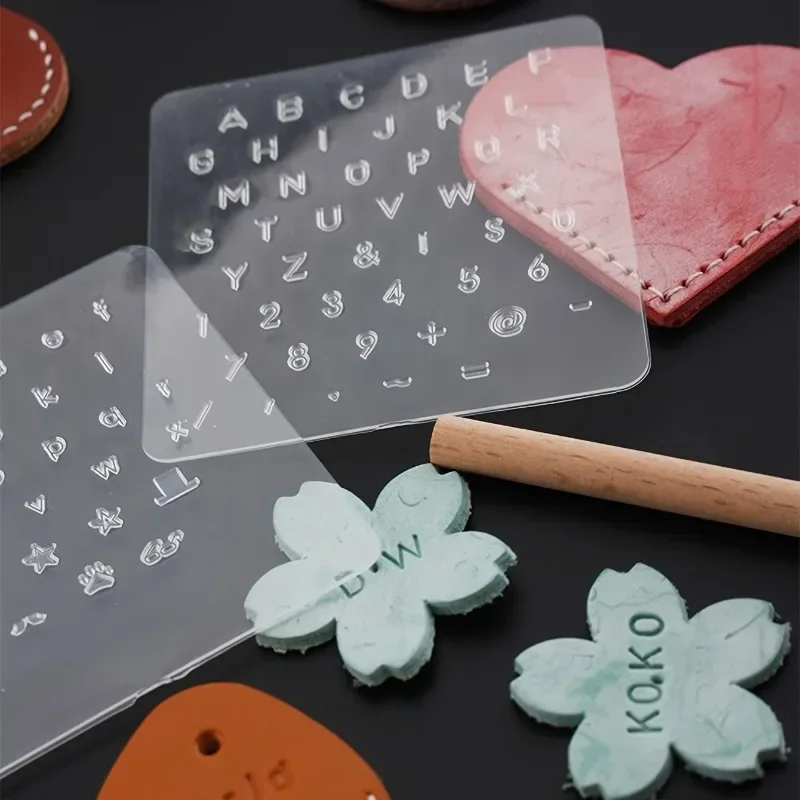 1set Leather Printing Stamping Tool, Leather Lettering Punch Translucent Leather Goods Printing Tool Movable Type Copper Mold
