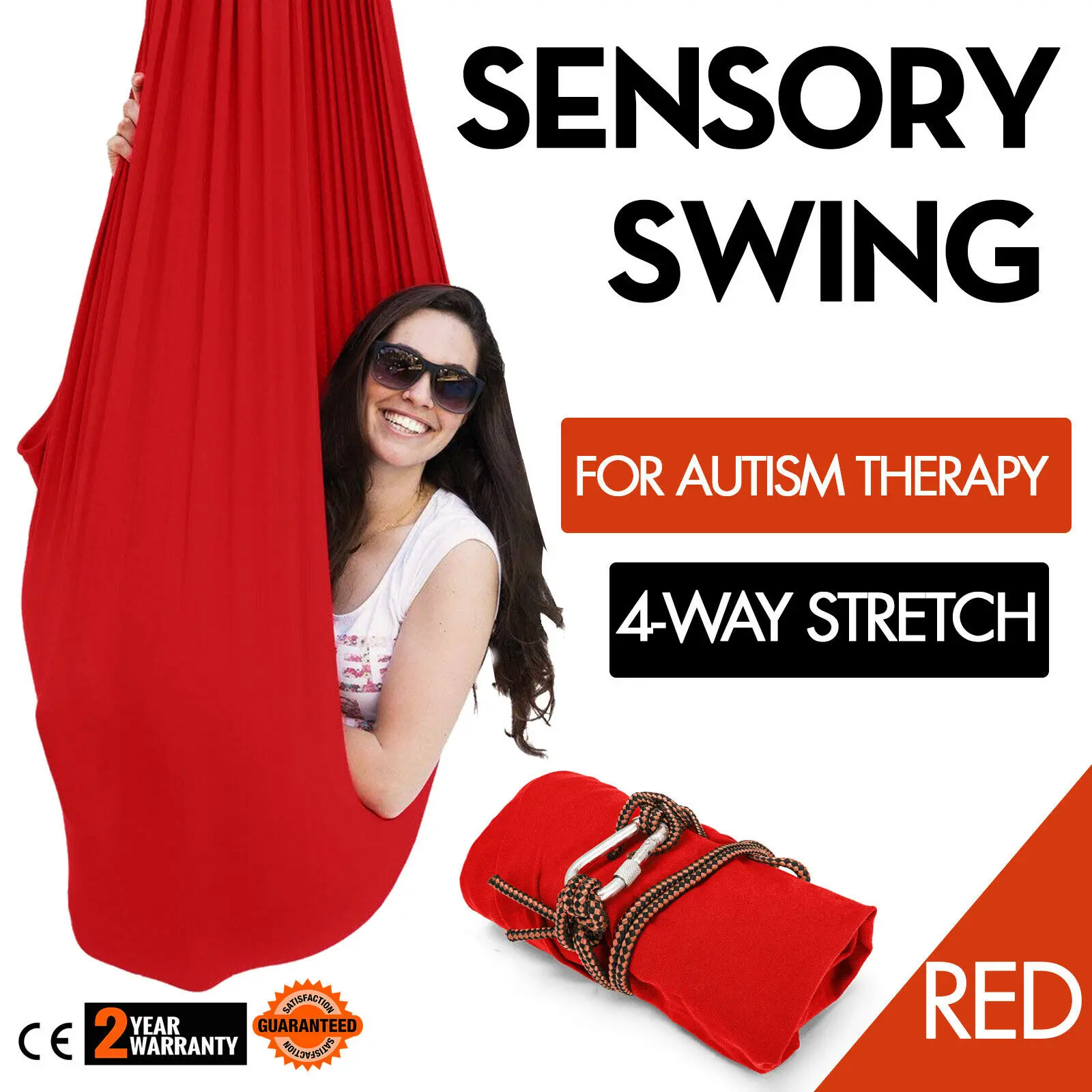 VEVOR Kids Adult Cotton Swing Hammock Autism ADHD ADD Therapy Cuddle Up