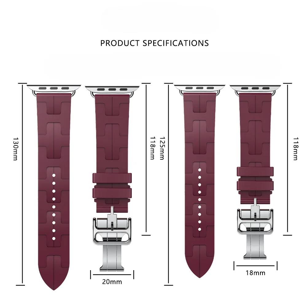 Bracelet de montre pour iWatch Ultra 2 Se 9/8/7/6 Bracelet de montre de sport en silicone 42/44/45/49 mm 38/40/41 mm_voghion.com