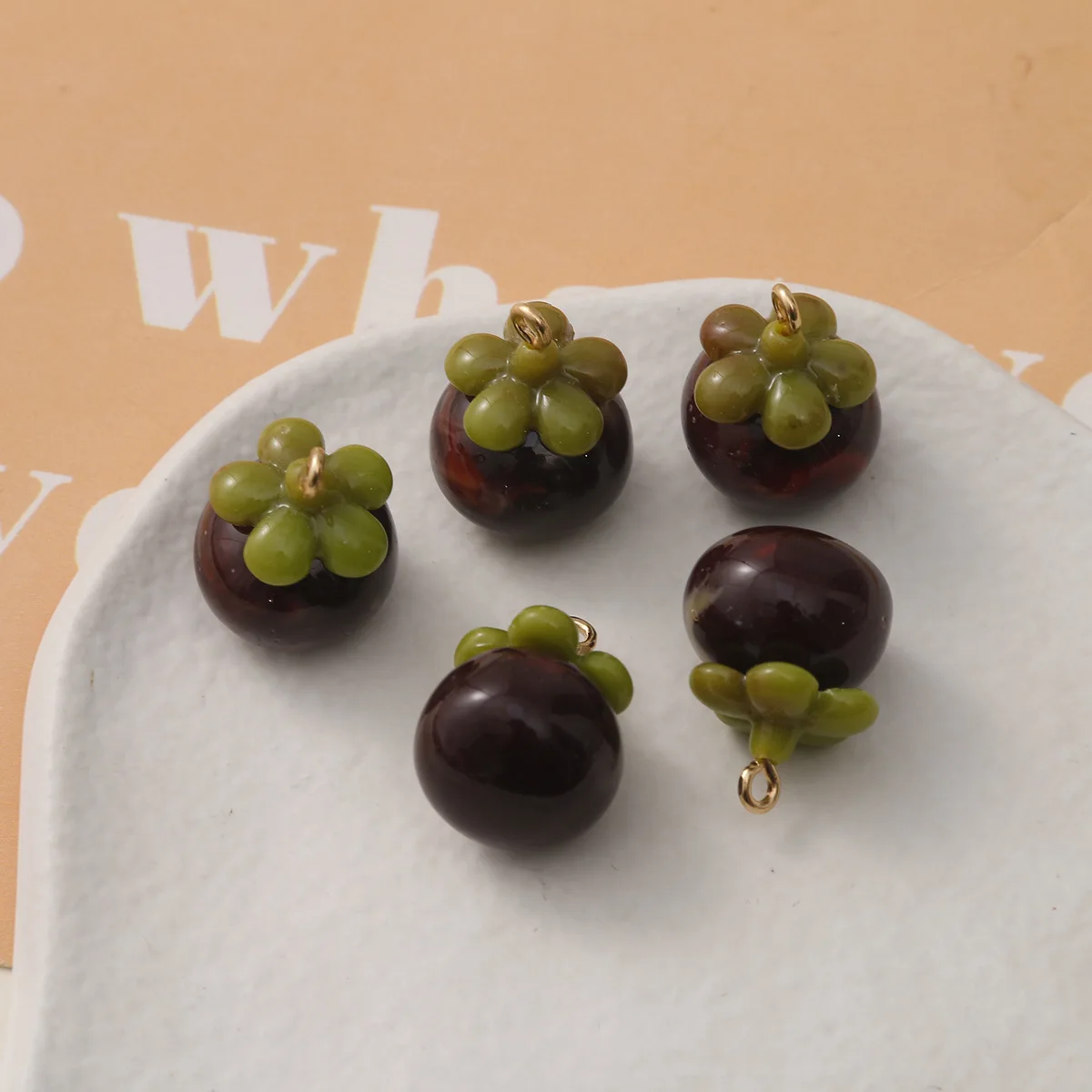 

Фурнитура для ювелирных изделий своими руками, подвеска для ожерелья из искусственного мангостина, модные серьги, браслет, акриловые Подвески 21*15 мм, 20 шт.