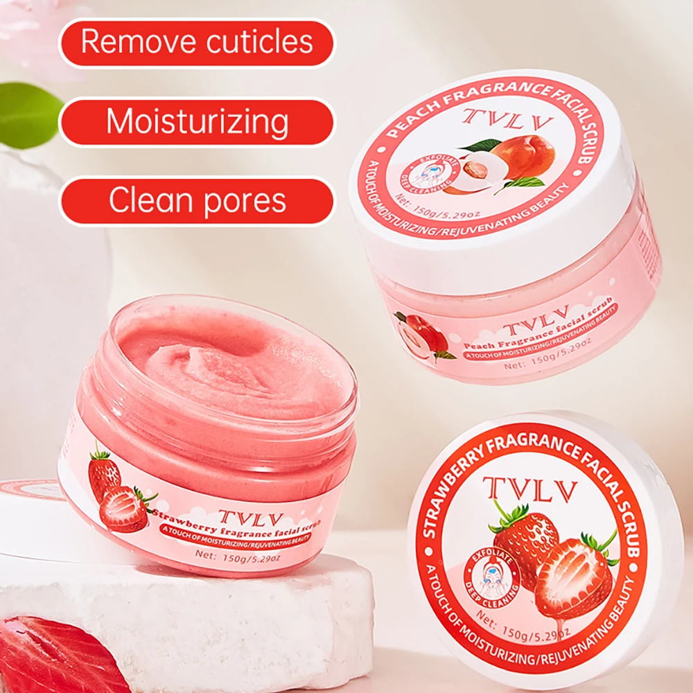 Strawberry Face Exfoliating Gel Moisturizing Nourishing skincare Facial Exfoliants Peach Scrub Face Cream Skin Care Korea 150g 2