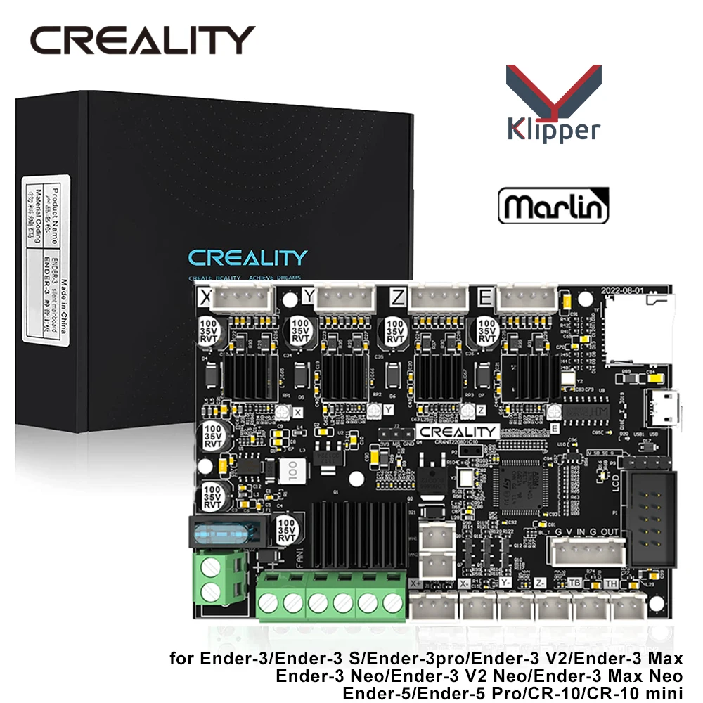Creality Novo e3 Livre-corre Silencioso Placa-mãe Kit de Atualização 32bit Braço Cortex-m4 Suporte Marlin Klipper Firmware Motor Drive Tmc2209