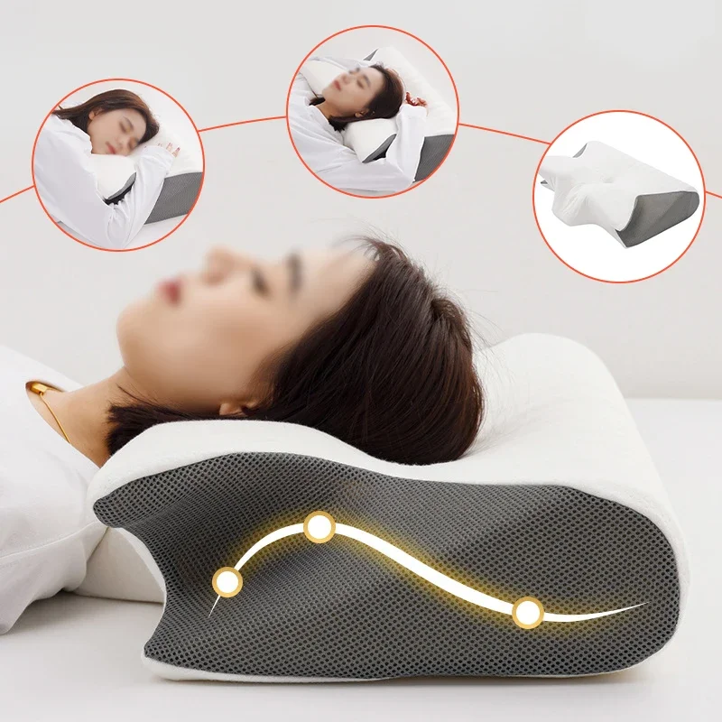 

Contour Memory Foam Cervical Pillow Ergonomic Orthopedic Neck Pain Pillow for Side Back Stomach Sleeper Remedial Pillows