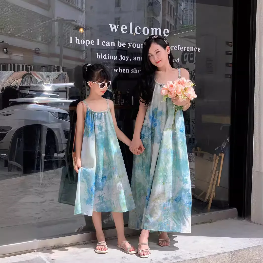 beach dresses for mom and daughter Family Matching Mother-daughter Sexy Beach Holiday Summer Dress – toddlerme