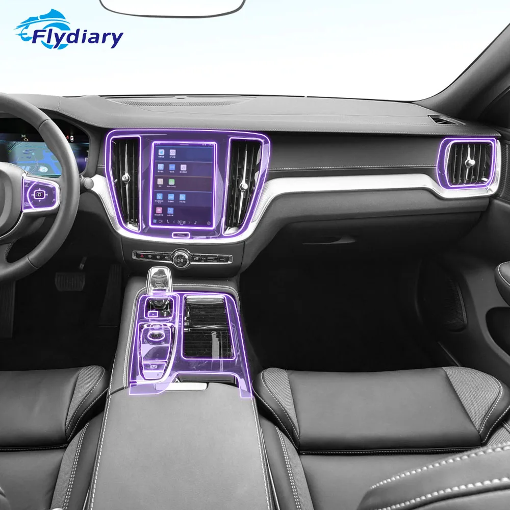 

Для Volvo S60 перезаряжаемая T8 2020-2024 Автомобильная интерьерная центральная консоль прозрачная ТПУ Защитная пленка против царапин наклейка ЖК
