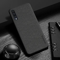 Elegant Leather Wood Grain Cover - Simple, Lightweight, and Durable Case - Galaxy A50S (Black)