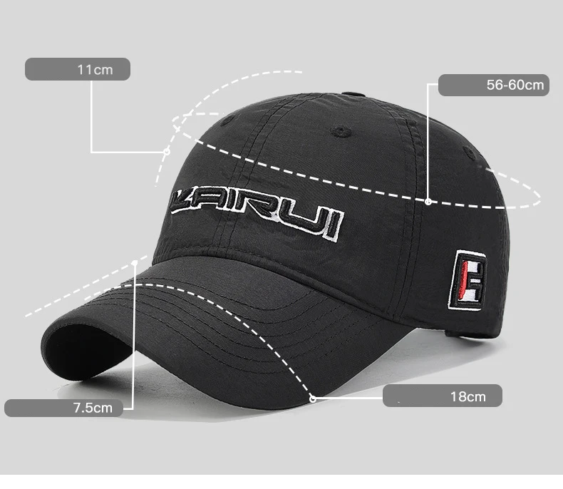 Vier-Jahreszeiten Schnelltrocknende Wasserdichte Kurzbrim-Baseballkappe Outdoor-Freizeit-Sonnenhut Modische Entenschnabel-Kappe – Detail 3