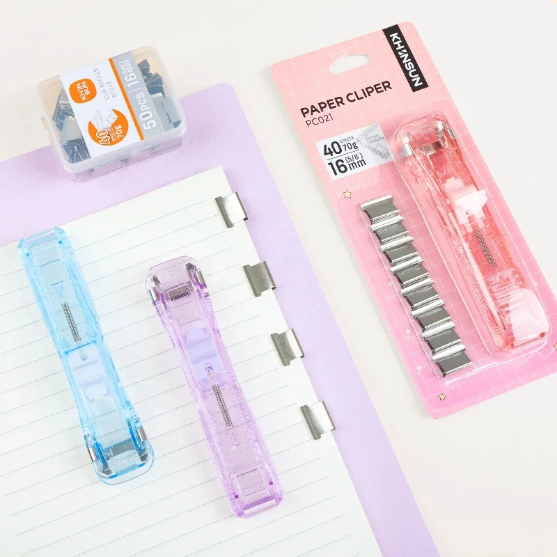 Paper Clipper Staplers Push Clamp File Documents Binding Tool Stapling Machine Paper Clips With Refills Office Supplies paper clipper staplers