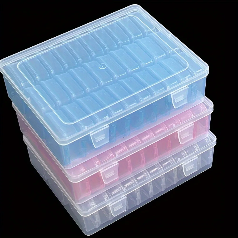 1pc 30-Grid Clear Plastic Storage Box For Bead Organizer Jewelry Crafts Hardware Nail Art DIY Tools Desktop Organization storage box