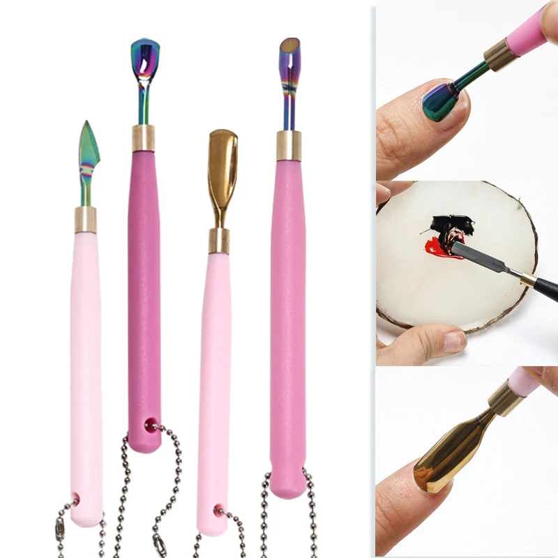 

1PCS Nail Art Stirring Rod Tool Stainless Steel Acrylic Powder Liquid UV Gel Spoon Spatula Pin Dotting Pen