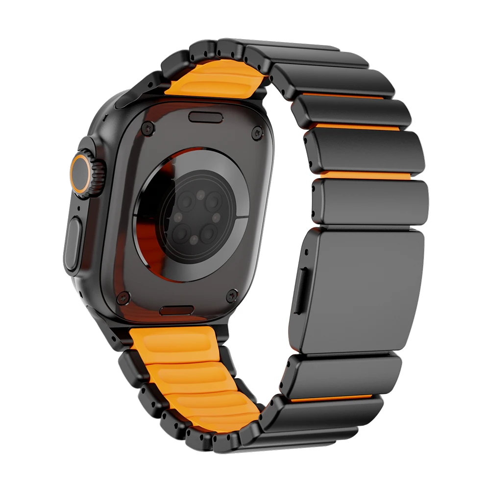 Luxury Titanium Magnetic Watch Strap with Rubber Band Design