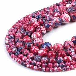Vibrant Orange and Blue Jasper Round Beads for DIY Jewelry Making - Natural Loose Stones in Various Sizes (Clear)