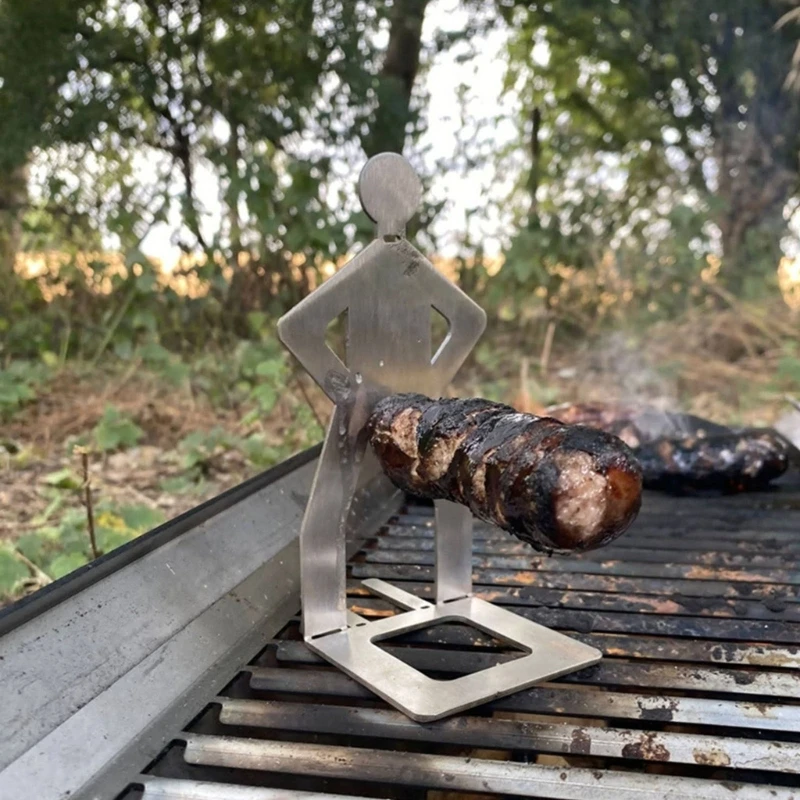 Funny Hot Dog Sausage Stand Holder Portable BBQ Barbecue Rack Stainless Steel Roaster Rack Stand BBQ Tools Kitchen