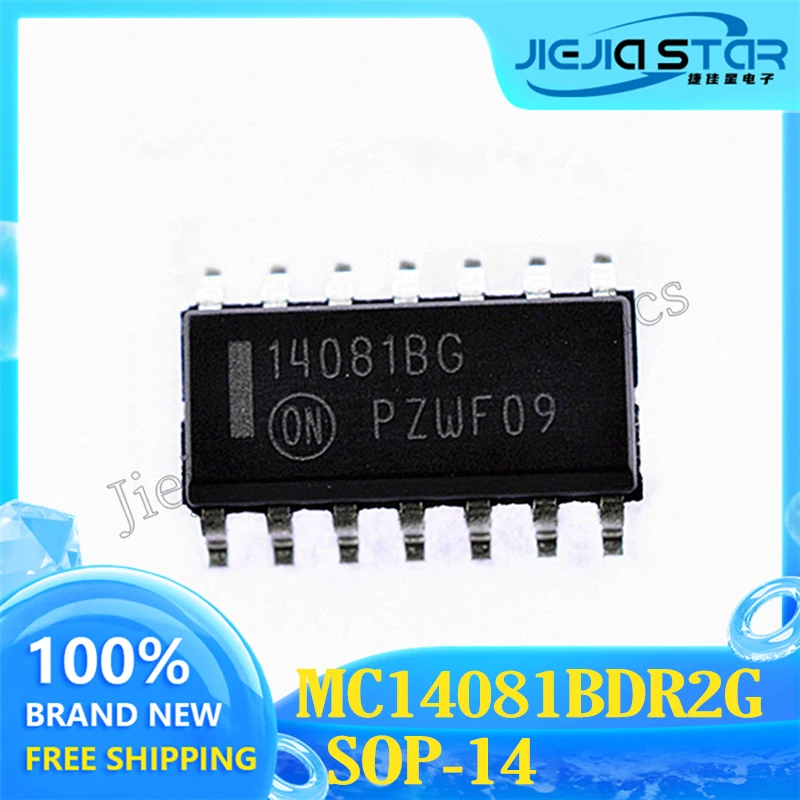 

Engraved Logic Chip IC, 100% Brand New, Original Electronics, MC14081BDR2G, MC14081, 14081BG, SOP-14, 4Pcs, Free Shipping