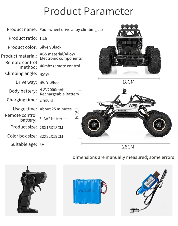 Carro de Controle Remoto com Luzes LED Buggy Off-Road - Rhoudz