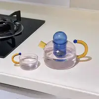 Tasse en verre résistante aux hautes températures contrastées, Filtration de séparation de l'eau et du thé, théière à petites bulles, poêle électrique en céramique 1