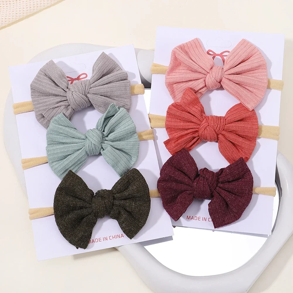 

3Pcs/Set Knitted Solid Headband For Kids Girls Newborn Headband Nylon Elastic Hair Band Headwear Baby Hair Accessories Gift