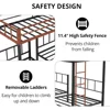 Triple Bunk Bed,Twin Bunk Beds for 3 with Guardrails,Ladder & Upper-Bed Platform,Detachable 3 Bunk Beds for Children,Black 4