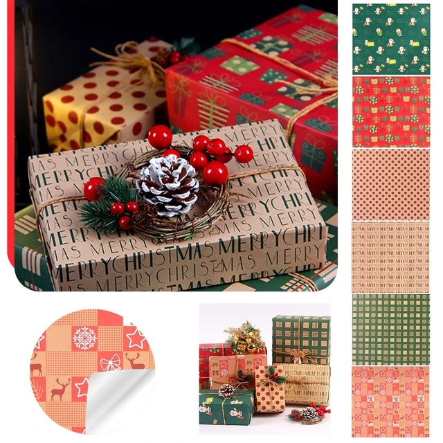 Christmas Kraft Wrapping Paper Folded Wrapping Paper Christmas