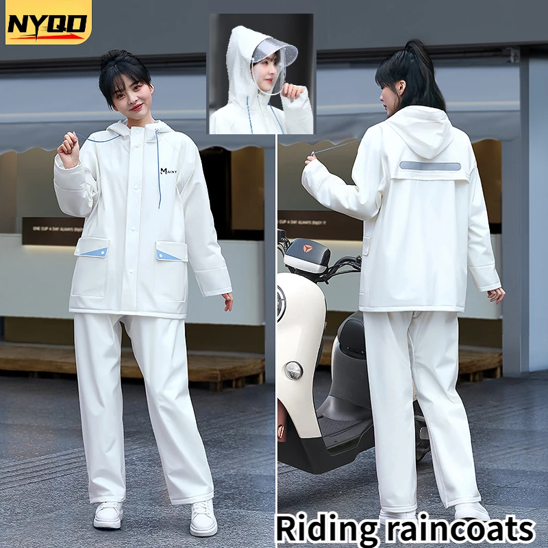 New Fashion Raincoat and Rain Pants Suit Split Men and Women Raincoat Women Rain Jacket Poncho Men